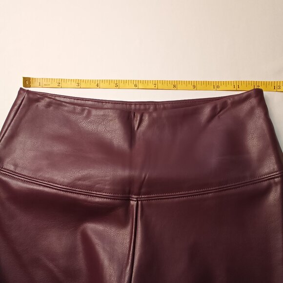 White House Black Market Runway Legging Size 2 Faux Leather Mid Rise Mauve Color - Picture 8 of 11